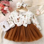 Baby Woodland Print Tulle Dress w/ Head Band