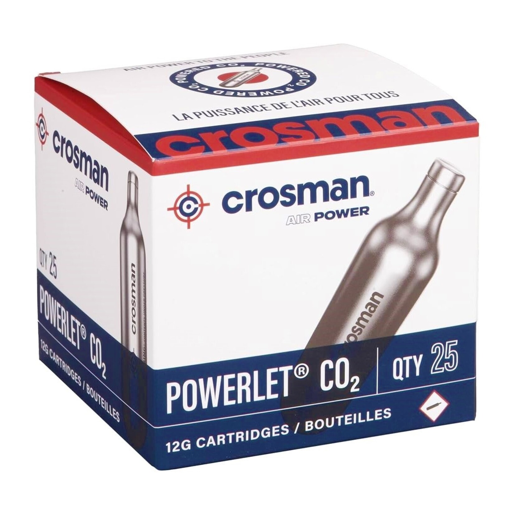 Cartouches De CO2 Crosman Powerlet 12g - Boîte De 5, Pour Pistolets à Air Comprimé Crosman