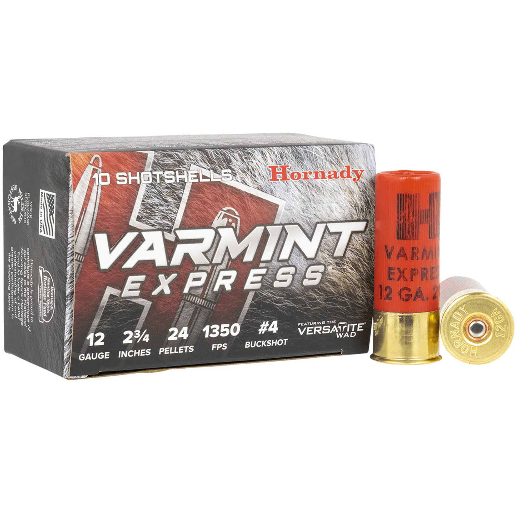 Hornady 12 ga Lead  -  Hornady Varmint Express, 2.75", #  4 Buck