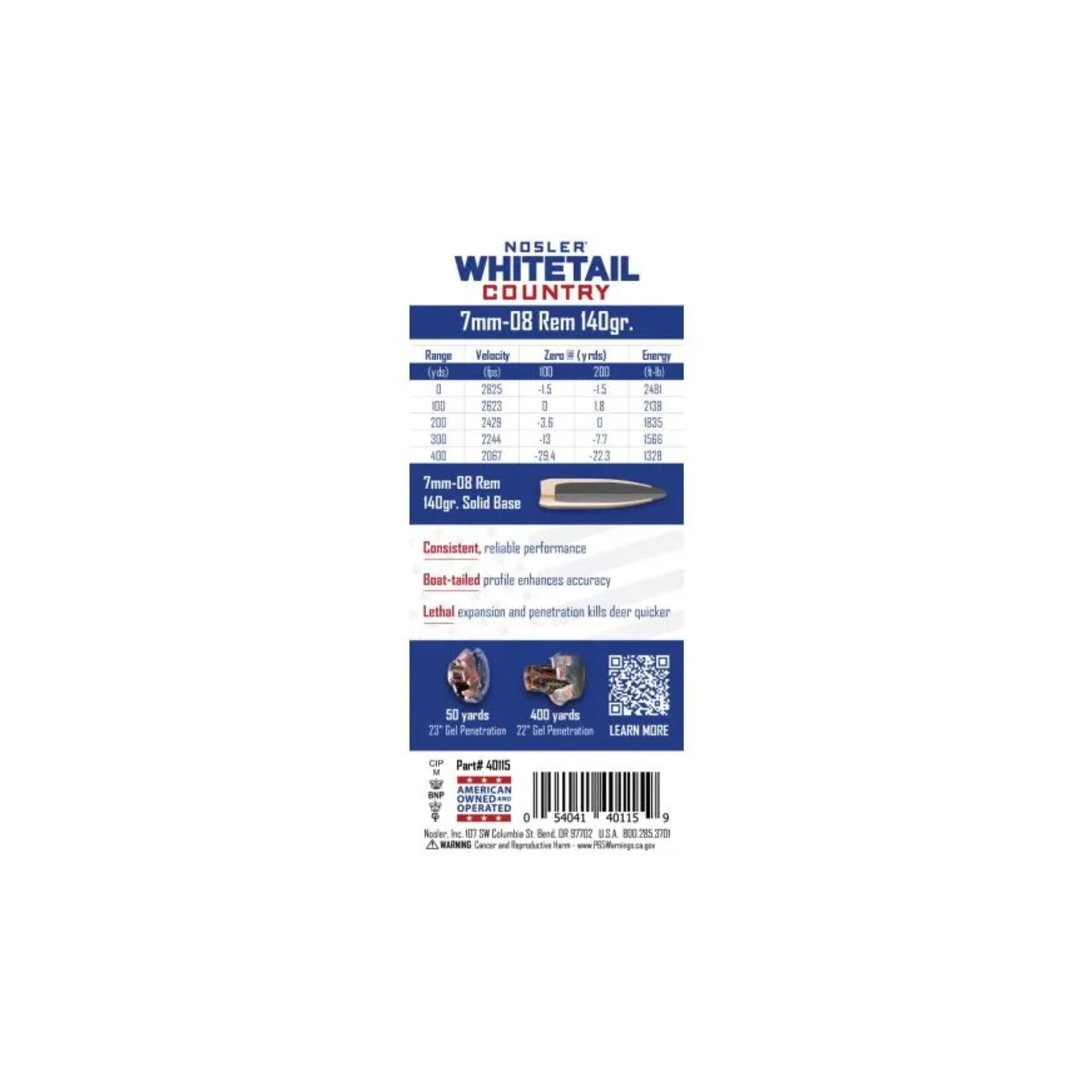Nosler Nosler Whitetail Country Ammuntion