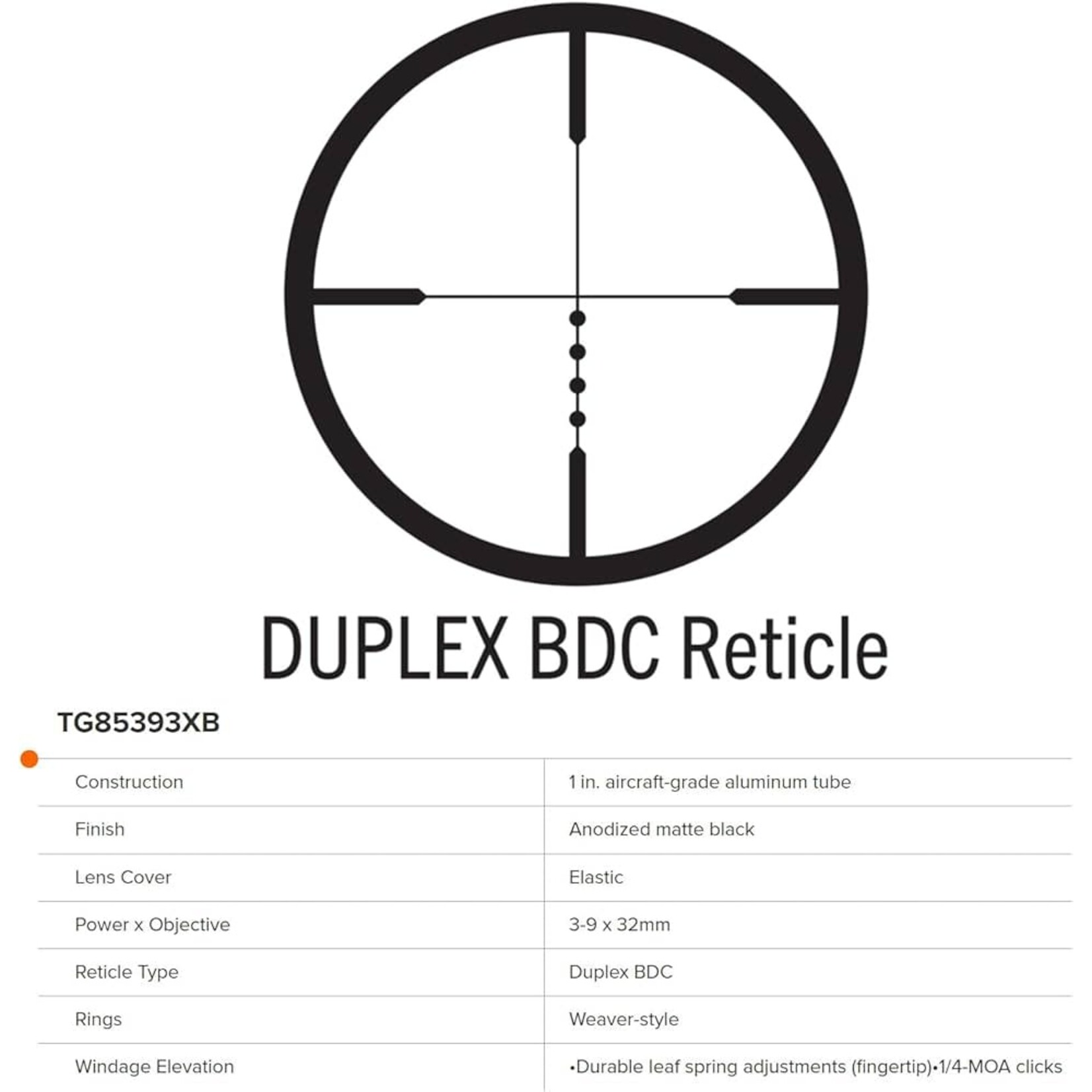 TruGlo Truglo Bluckline Duplex 3-9x32 BDC Scope