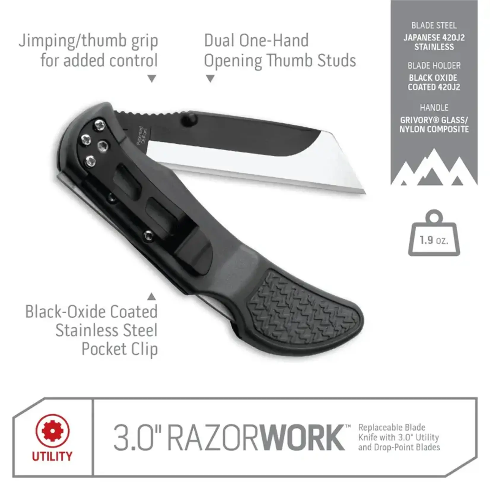 Outdoor Edge Outdoor Edge Razor Work Folding Knife 2 pk