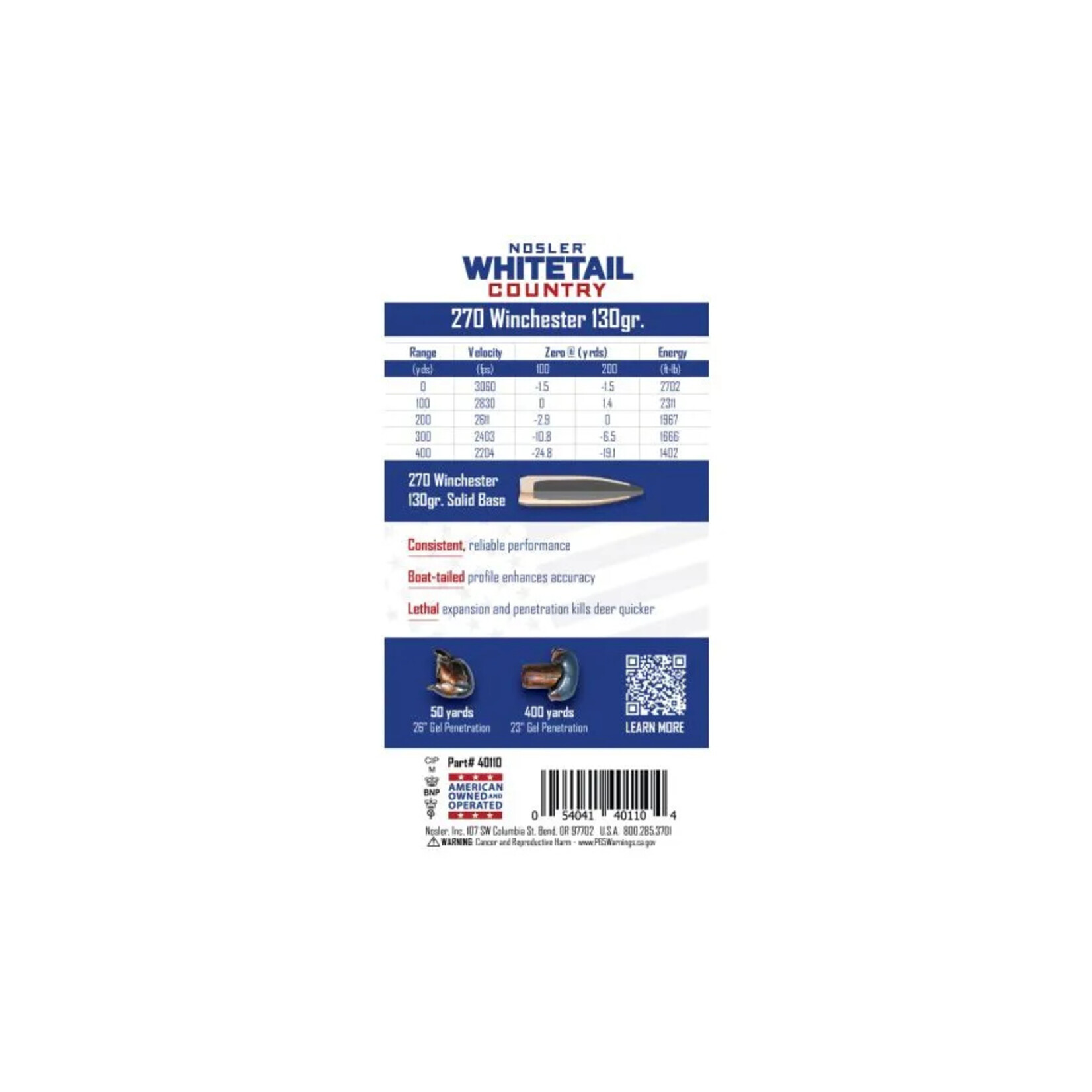 Nosler Nosler Whitetail Country Ammuntion