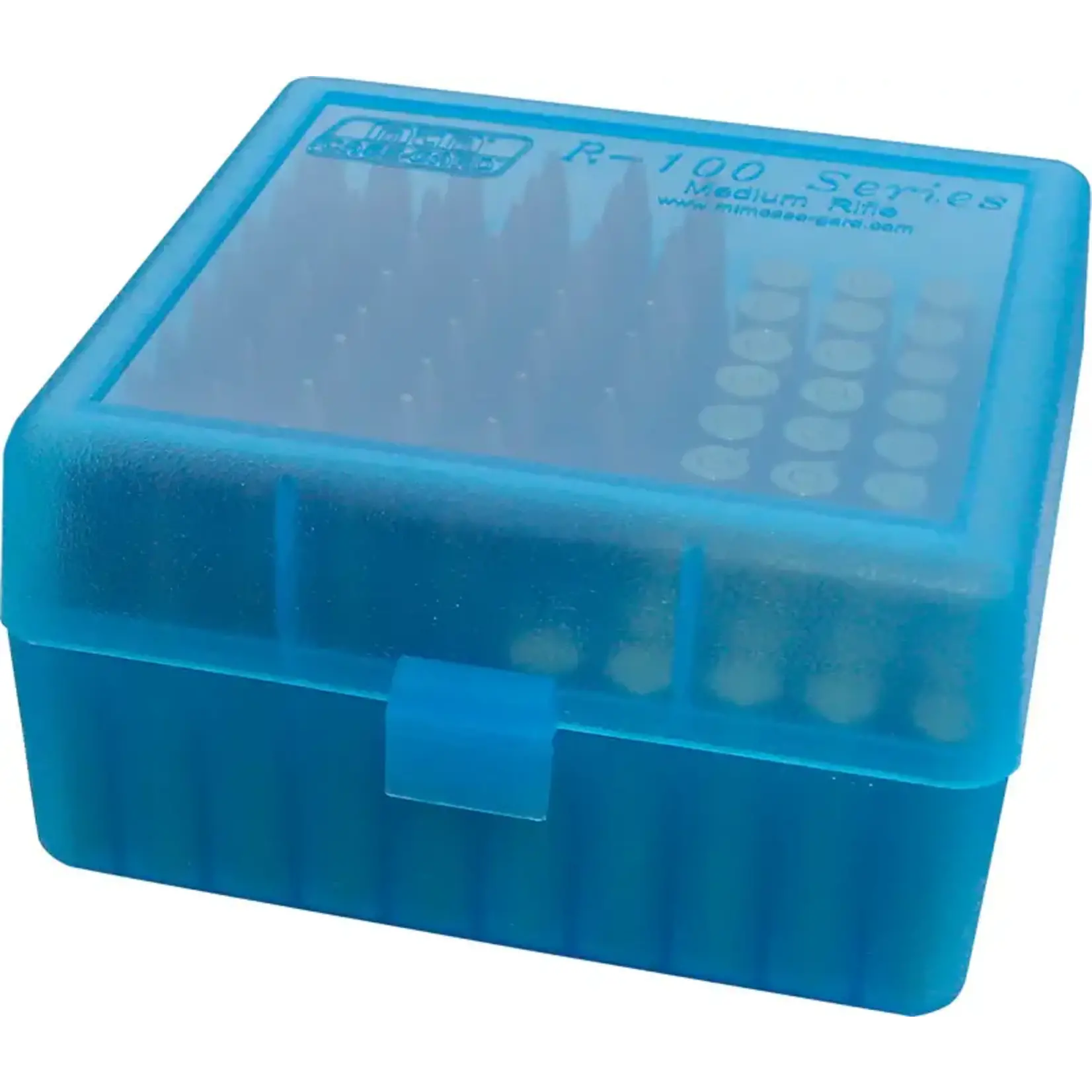 MTM MTM RS-100-24 Ammo Box 100 rnd 223 204 Ruger Clear Blue