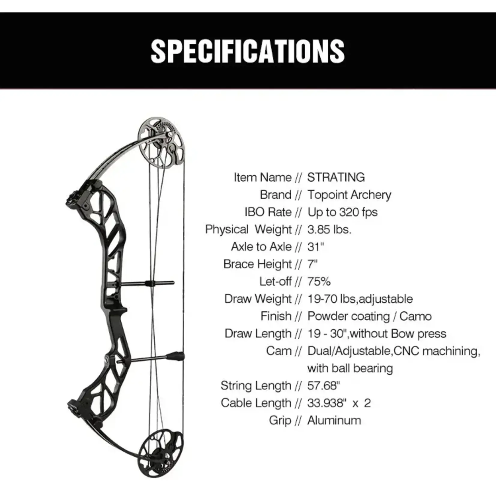 Golden Arrow Archery Starting 31 Bow Kit 19-70 lb 19"-30" RH - Black