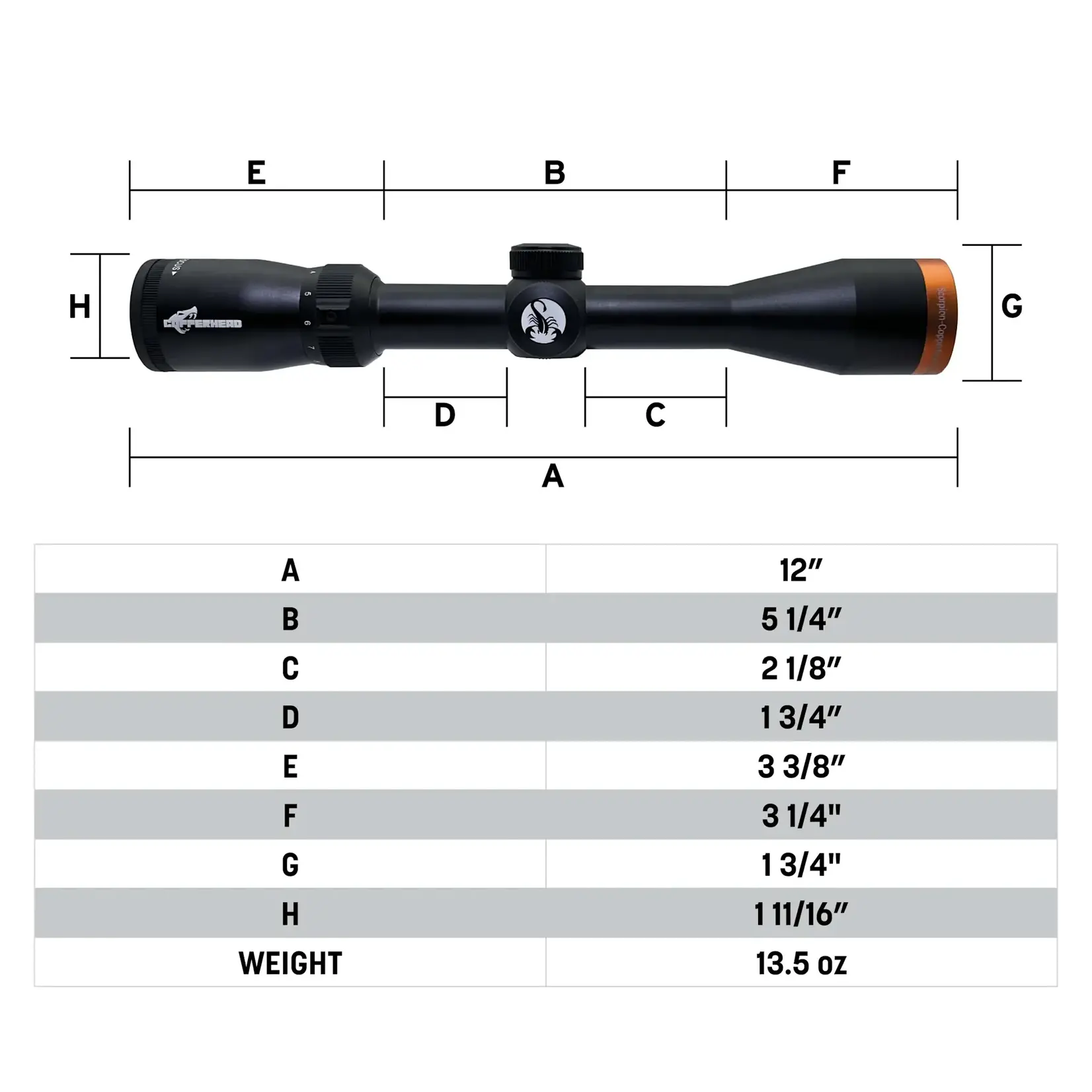 Scorpion Scorpion BCH Copperhead Hunter 3-9x40 BDS SFP Riflescope