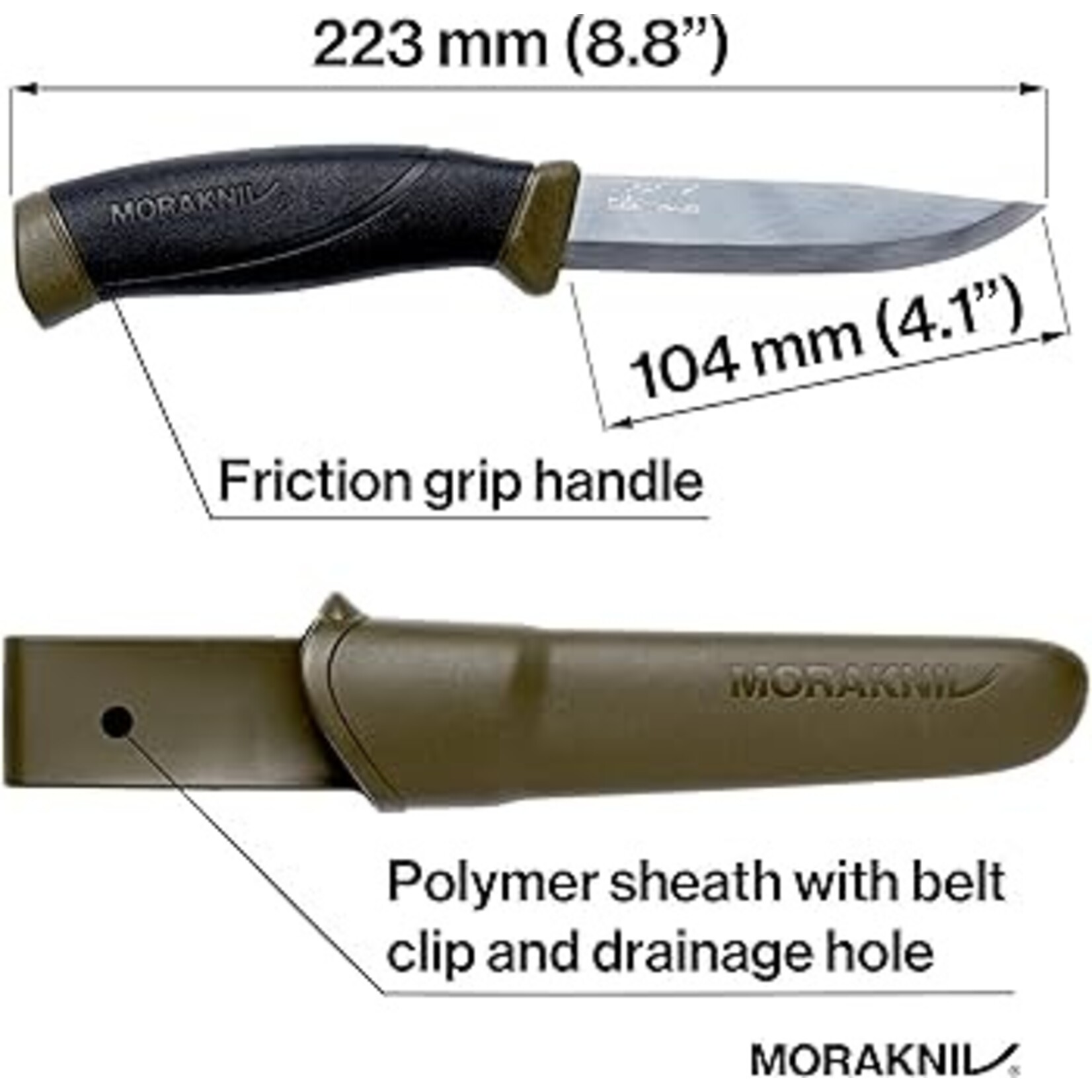 Mora Morakniv Mora of Sweden Military Green Companion Knife 4.1"