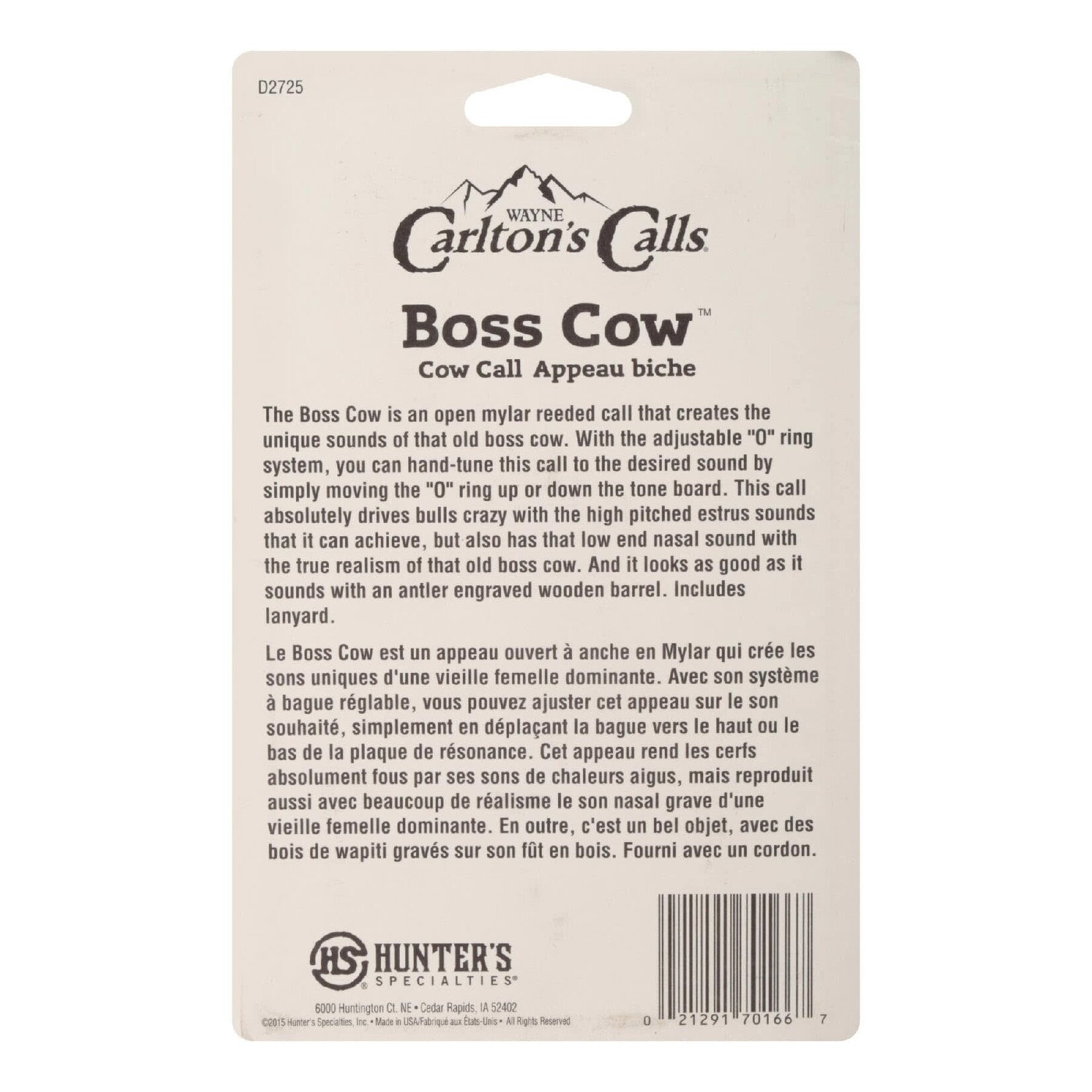 Carlton Calls Carlton's Calls Boss Cow Elk Call
