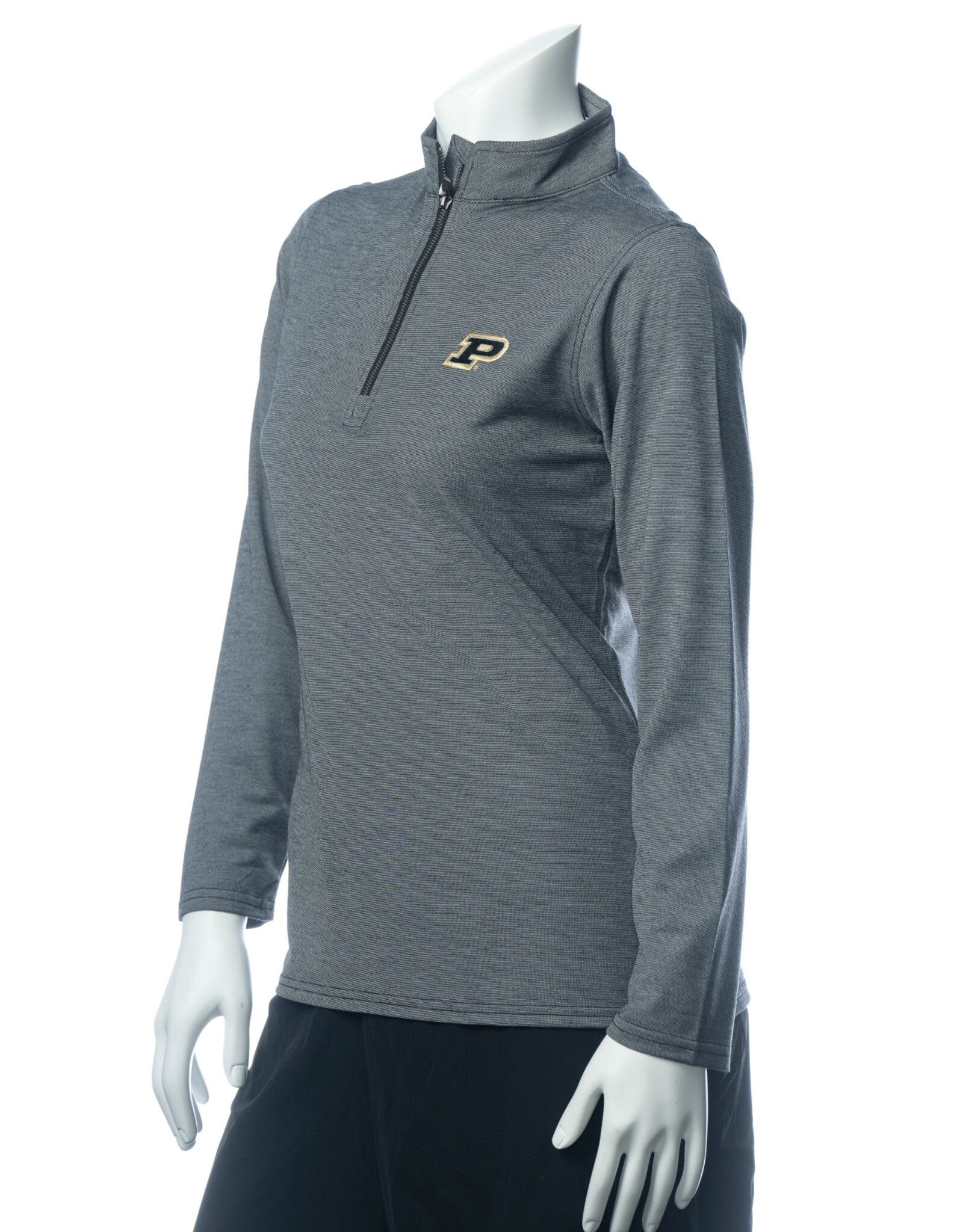 PURDUE GOLF COLLECTION PGC BUTTER STRIPE WOMEN'S 1/2 ZIP