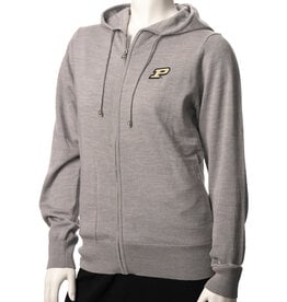 PURDUE GOLF COLLECTION PGC WOMEN'S CHITOWN MERINO WOOL FULL-ZIP HOODIE
