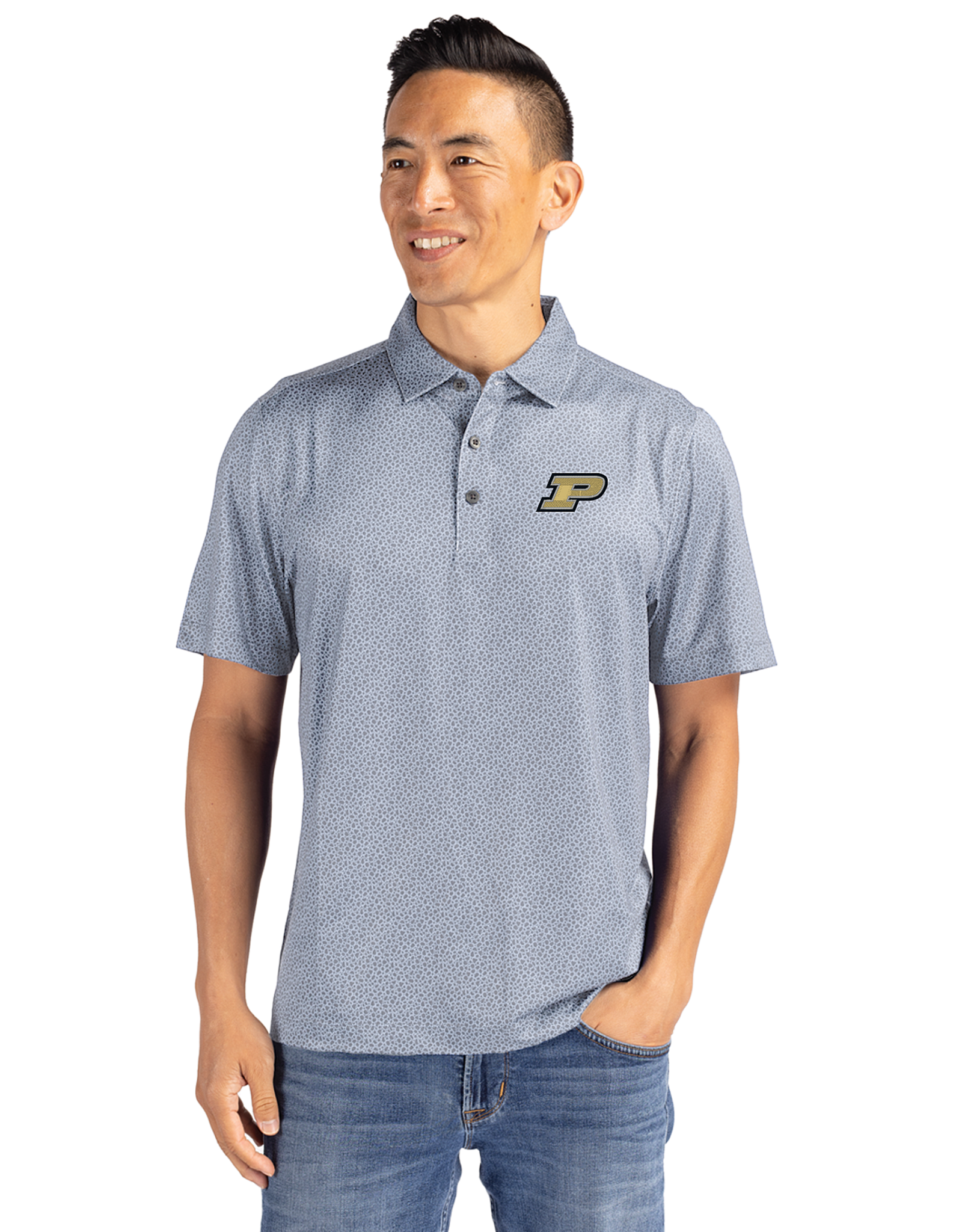 CUTTER & BUCK CB 1304 PIKE ECO PEBBLE PRINT POLO
