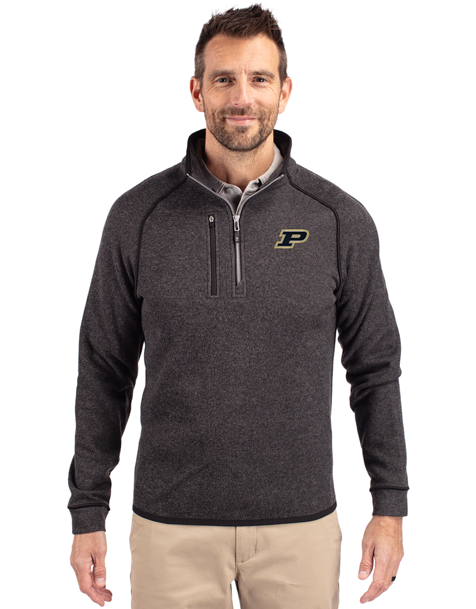 CUTTER & BUCK CB 0049 MAINSAIL KNIT SWEATER 1/2 ZIP