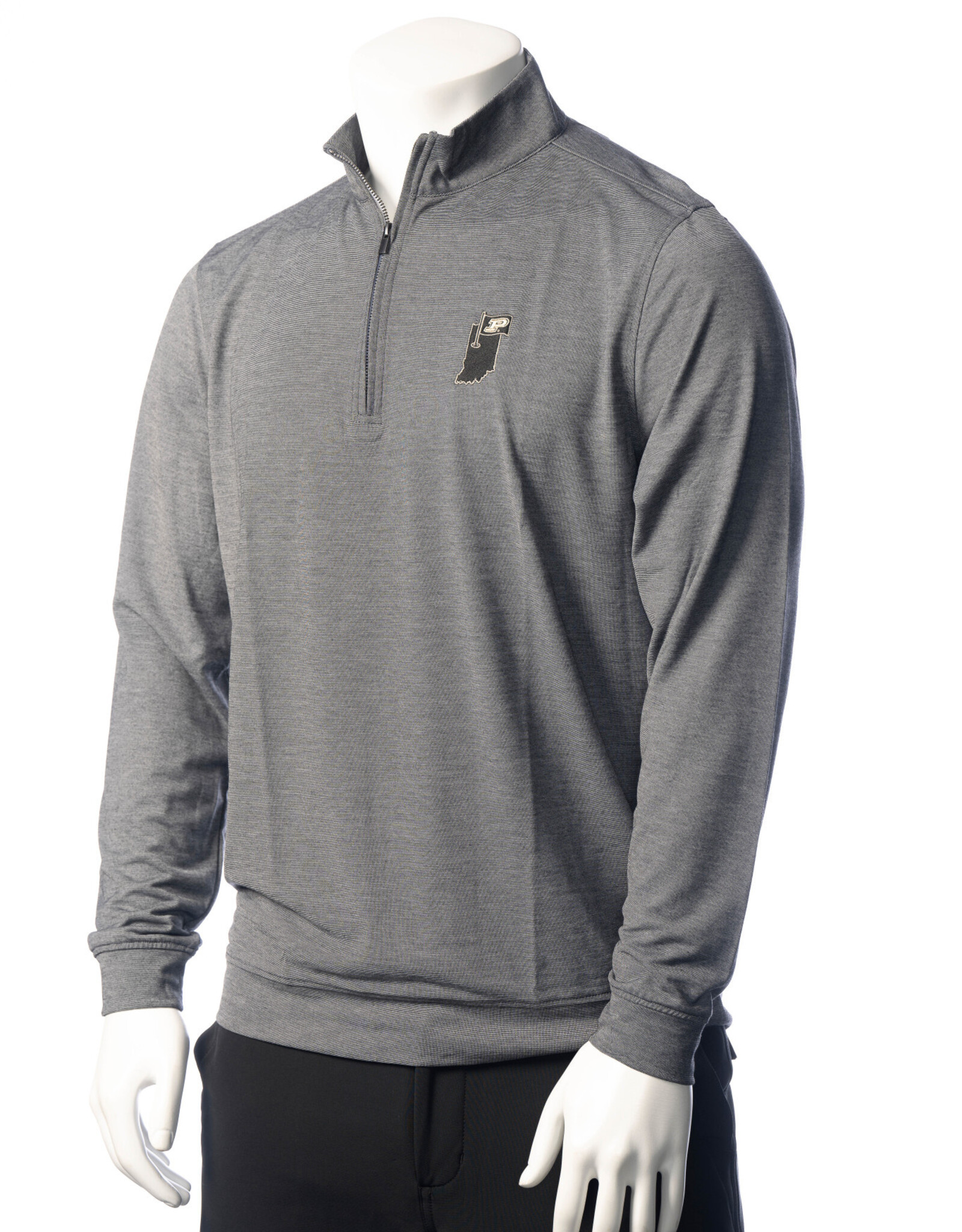PURDUE GOLF COLLECTION PGC BUTTER STRIPE 1/2 ZIP