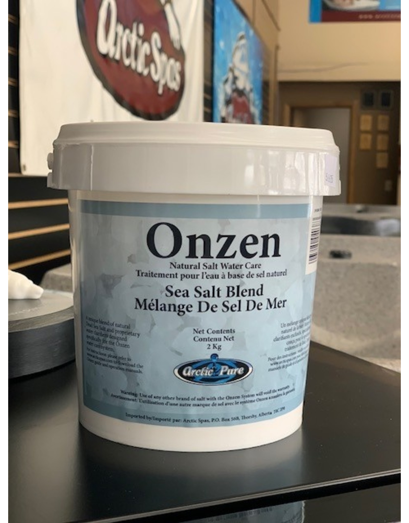 Onzen Sodium Chloride Sea Salt Blend 2kg Pail Mauls Highlakes Spas