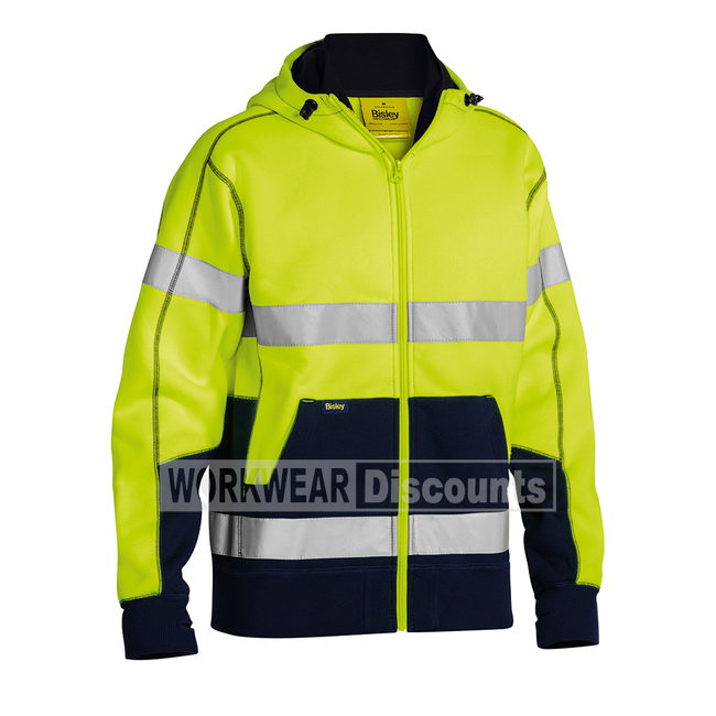 Bisley BK6819T Hi-Vis Taped Polar Fleece Hoodie - Workwear Discounts