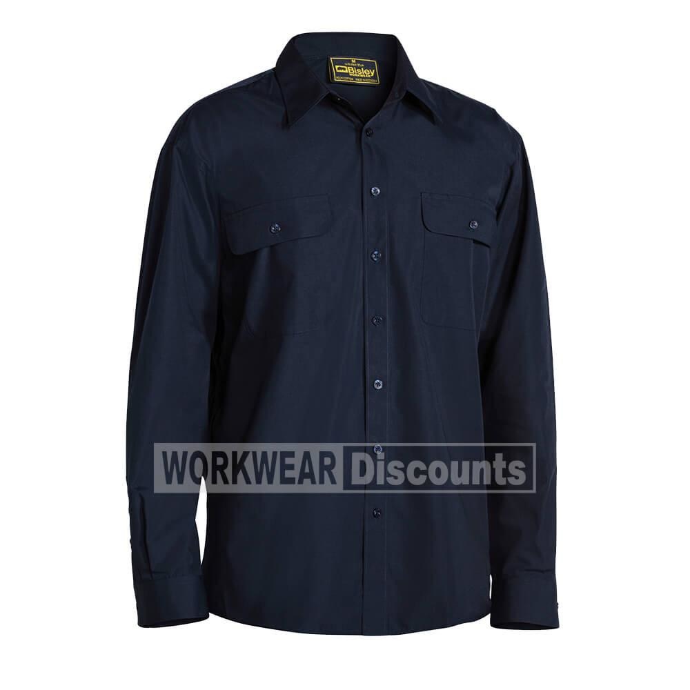 Bisley BS6526 Permanent Press Shirt Long Sleeve - Workwear Discounts