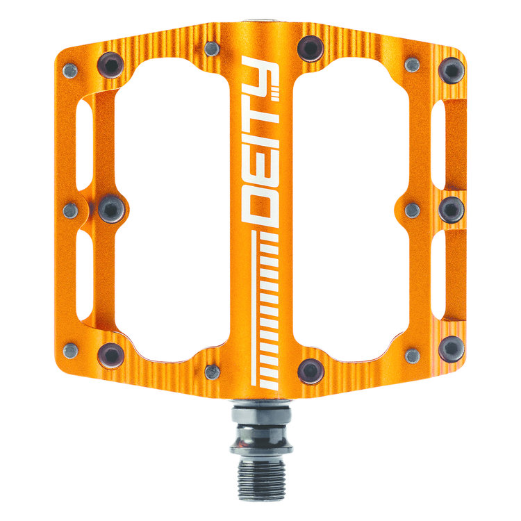 Deity Deity, Black Kat, Pédales plateformes, Corps: Aluminium, Axe: Cr-Mo, 9/16'', Orange, Paire