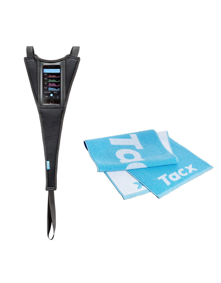 Tacx Tacx, Ensemble de protection contre la transpiration, toile anti-transpiration avec pochette pour téléphone et serviette., T2935