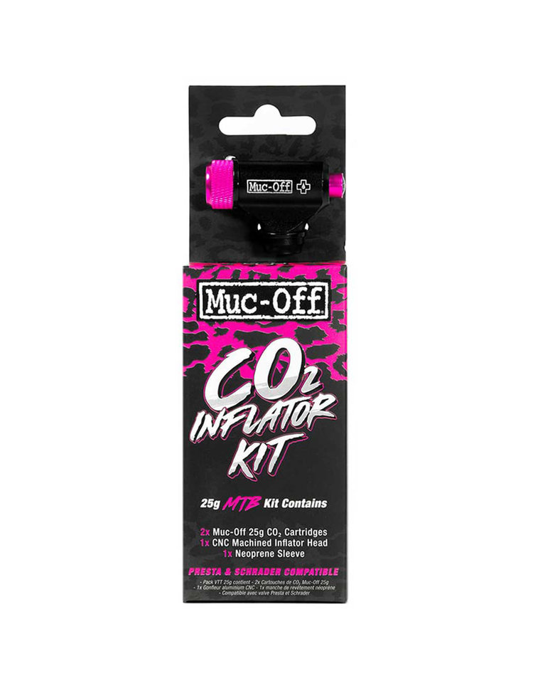 Muc-Off Muc-Off, Détendeur CO2 25g VTT, Avec filets, Presta, Schrader, Kit