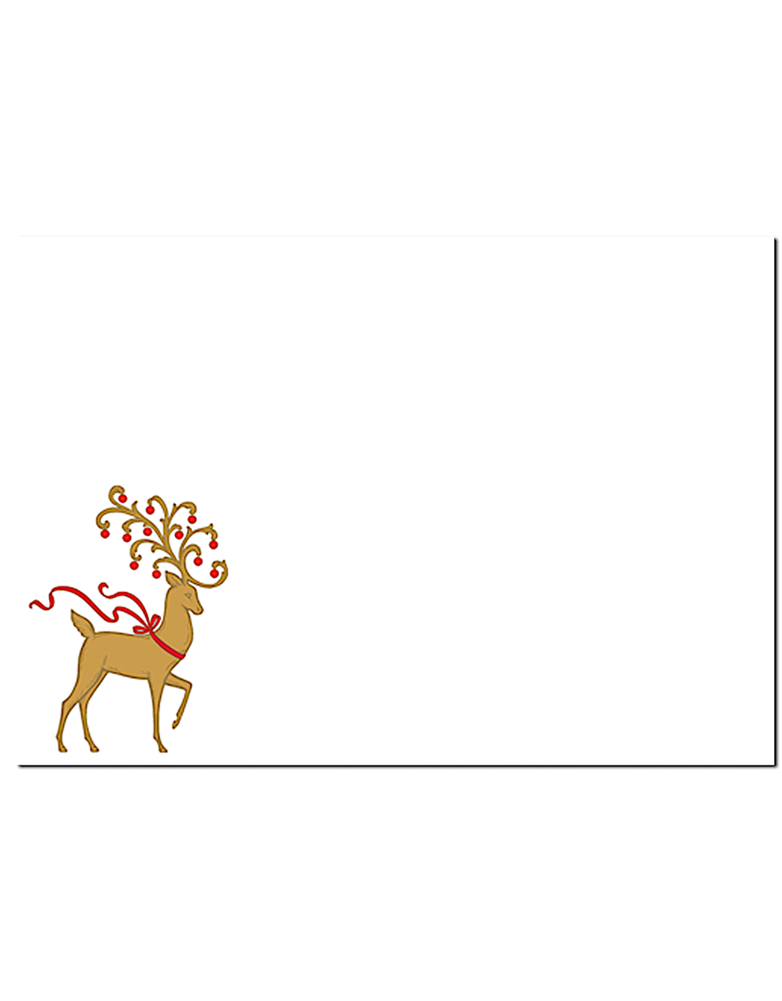 Caspari Party Invitations Embossed Foil Reindeer Blank Invites 8pk