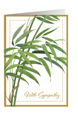 Caspari Sympathy Card Bamboo Leaves