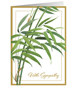 Caspari Sympathy Card Bamboo Leaves