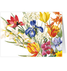 Caspari Blank Card Redoute Floral Bouquet Flowers