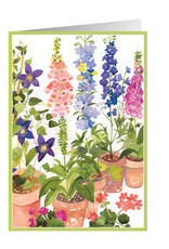 Caspari Birthday Card Potted Flowers