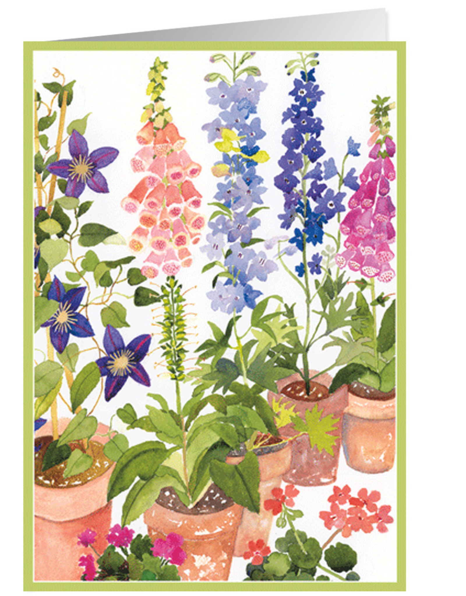 Caspari Birthday Card Potted Flowers