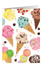 Caspari Birthday Card Ice Cream Cones