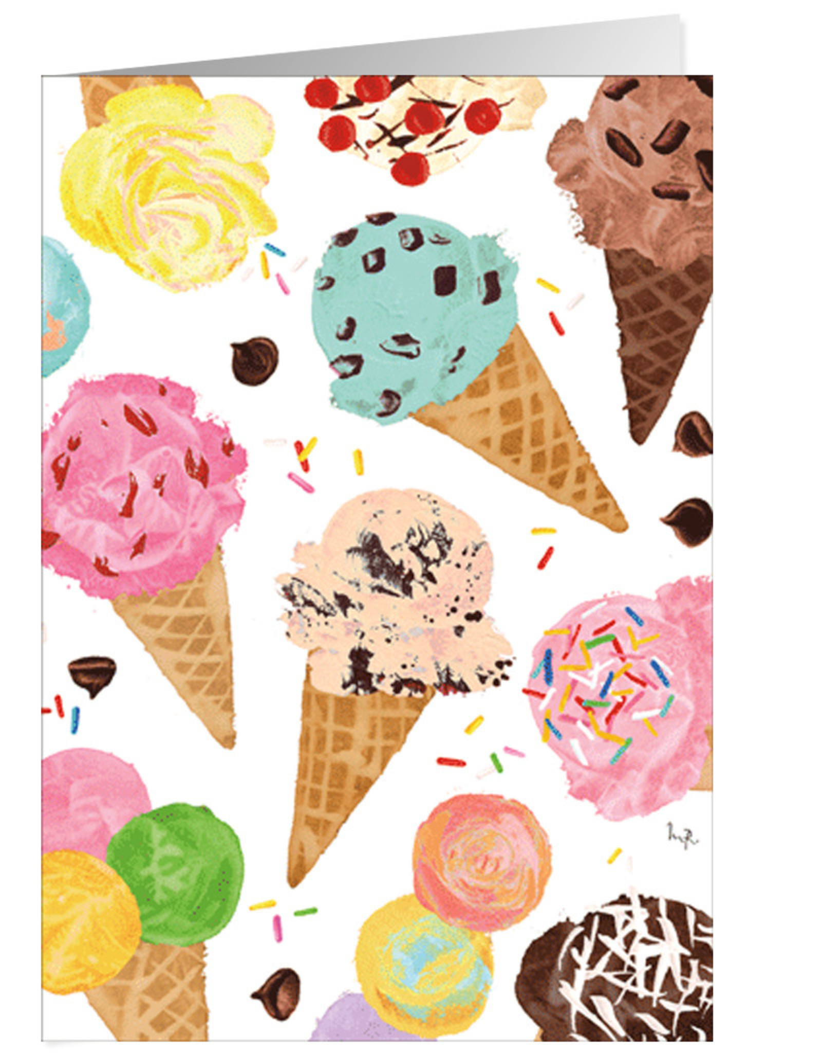 Caspari Birthday Card Ice Cream Cones