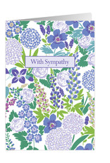 Caspari Sympathy Card Blue Blossoms