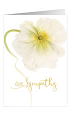 Caspari Sympathy Card White Poppy