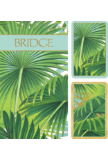 Caspari Bridge Gift Set w 2 Card Decks 2 Score Pads Palm Fronds