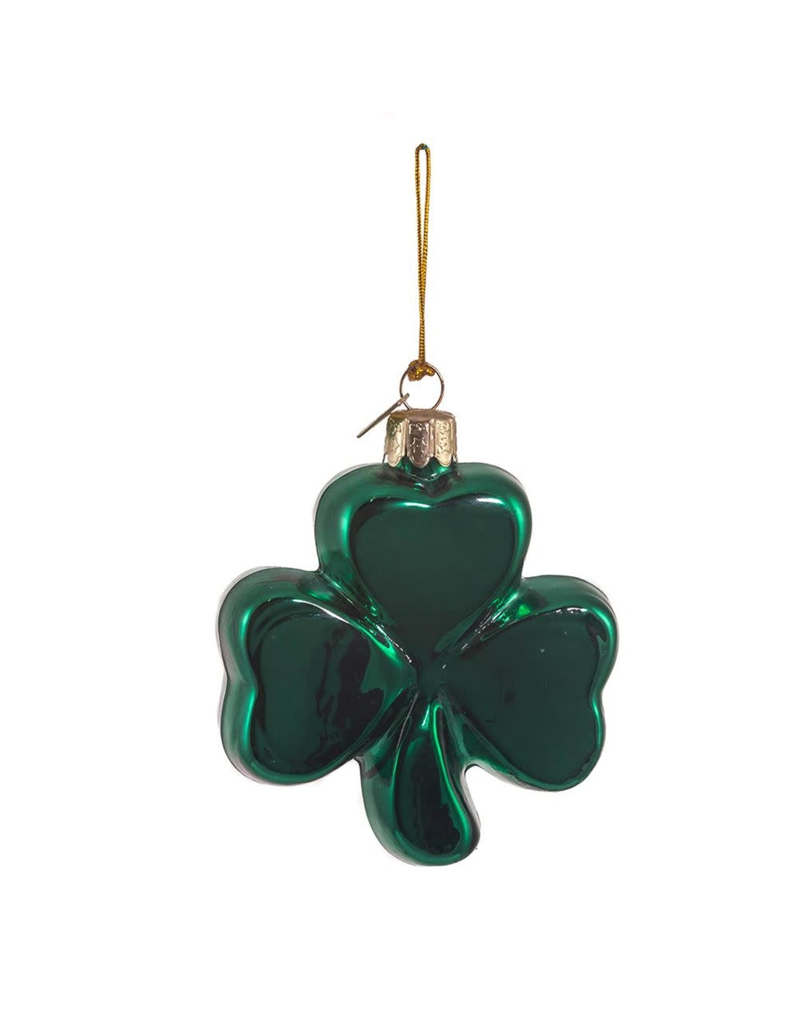 Kurt Adler Noble Gems Irish Glass Shamrock Ornament 3.25 inch