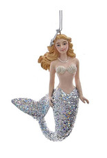Kurt Adler Mermaid With Silver Glitter Tail Christmas Ornament
