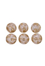 Kurt Adler Clear Glass With Gold Pinecone Ball Ornaments Set of 6