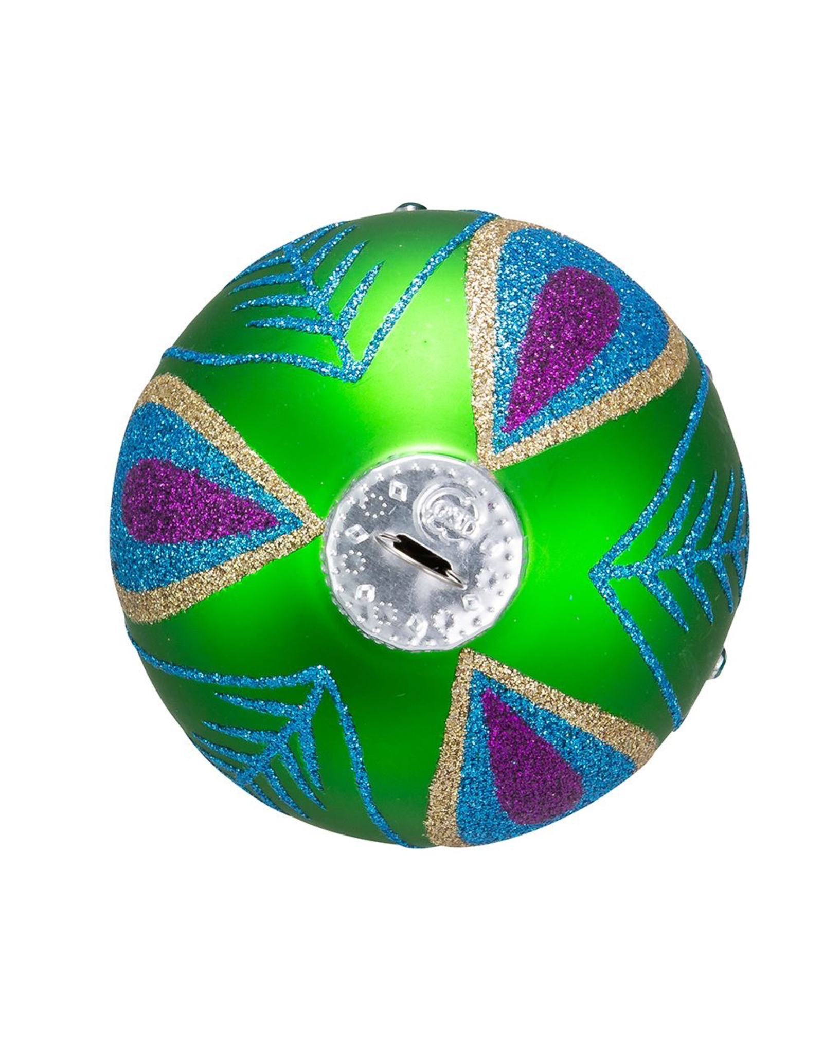 Kurt Adler Peacock Colors Glass Ball Ornaments Set of 6