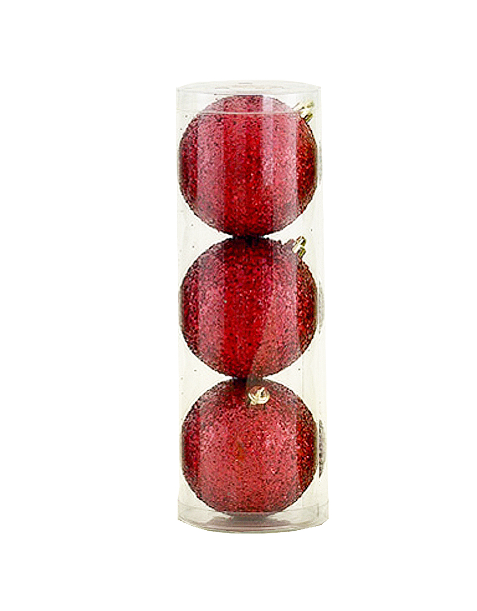 Kurt Adler Shatterproof Ball Ornaments Red Glittered 100MM Set of 3