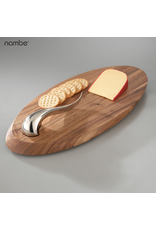 Nambe Swoop Wood Cheese Board with Cheese Knife