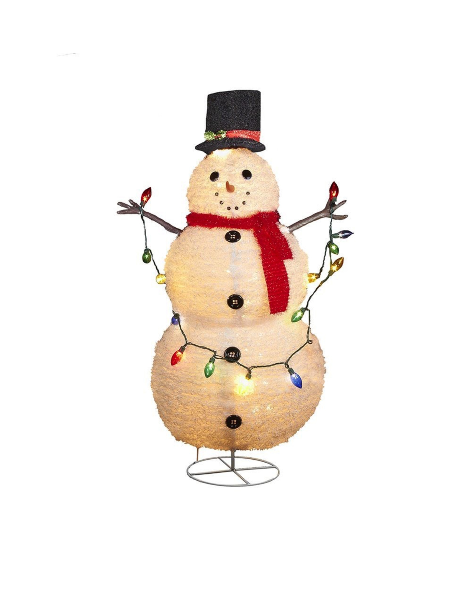 Kurt Adler Christmas Lighted Collapsible Snowman Decor