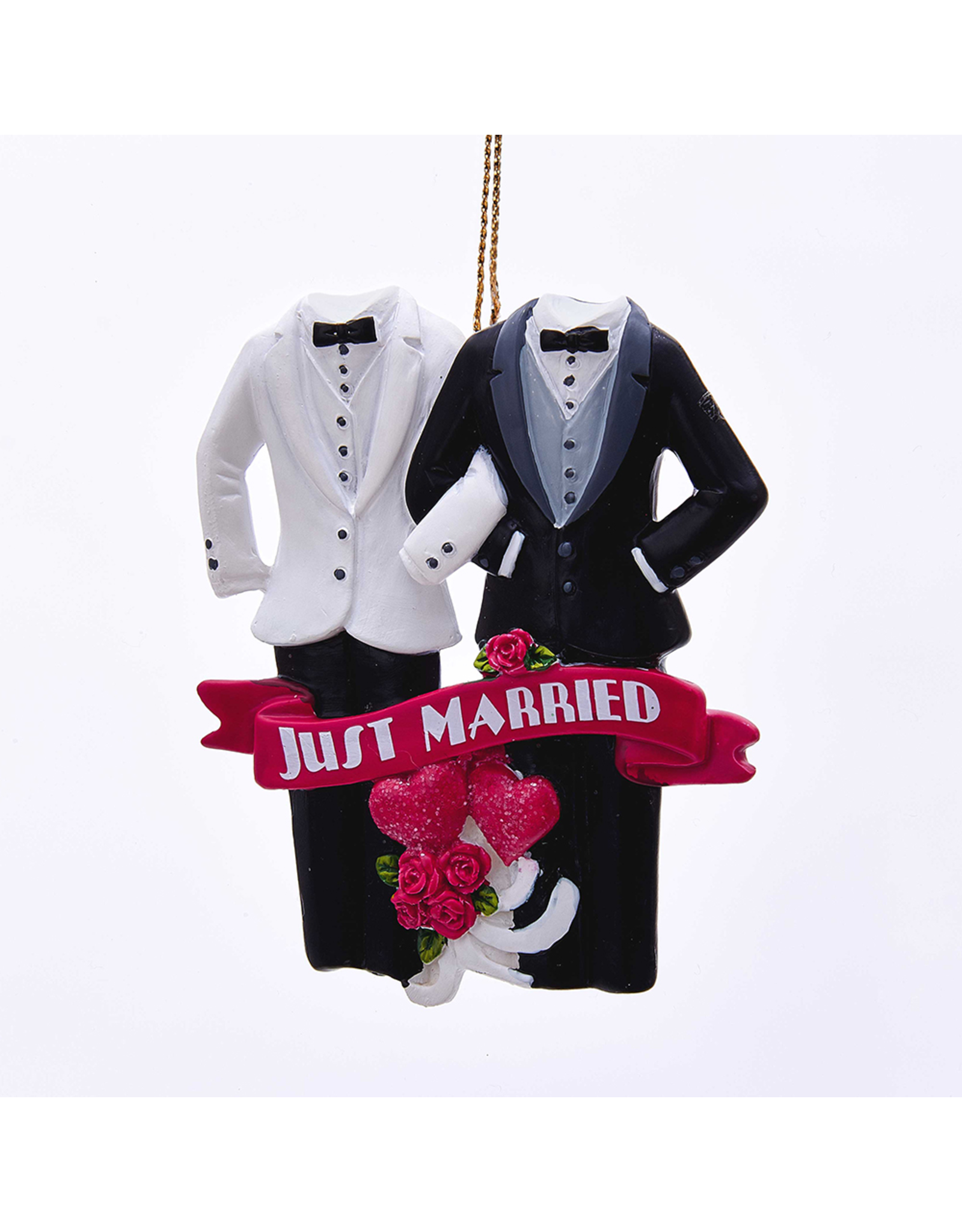 Kurt Adler Christmas Ornaments Gay-Same-Sex Marriage Just Married Couple 3.5 inch image