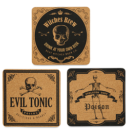 Halloween Party Trivets Set of 3 Assorted 7.5 Inches SQ