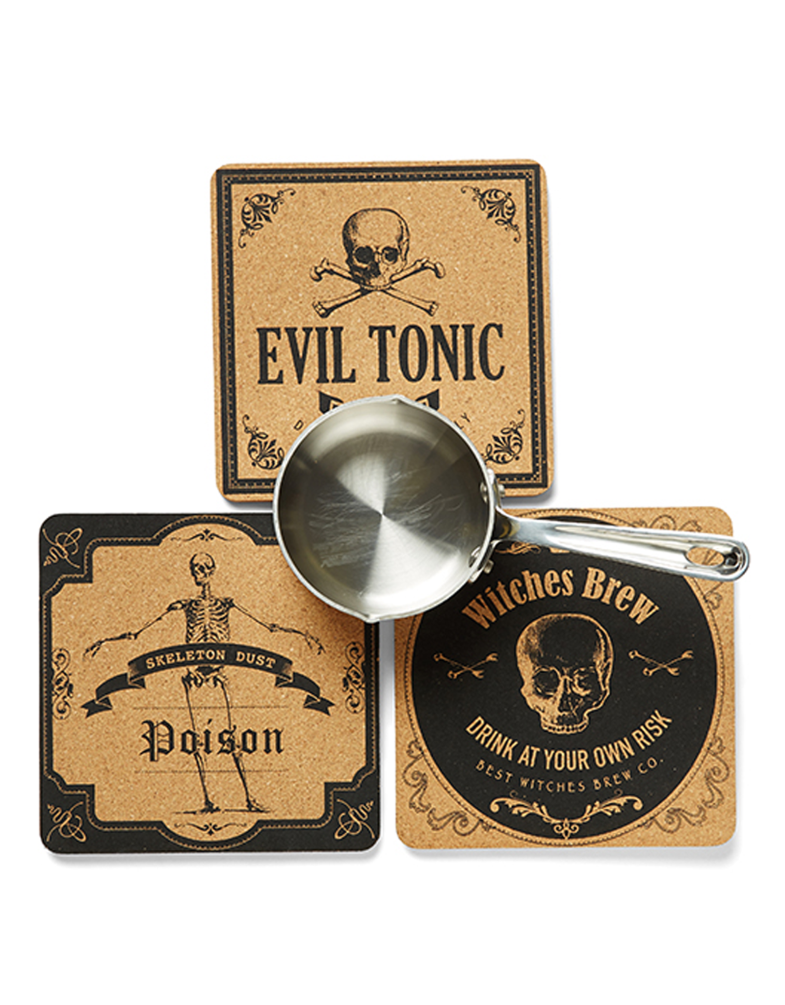 Halloween Party Trivets Set of 3 Assorted 7.5 Inches SQ