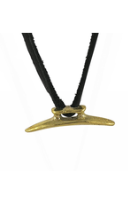 Waxing Poetic® Jewelry Boat Cleat Leather Necklace Mens 24 inch-Brass