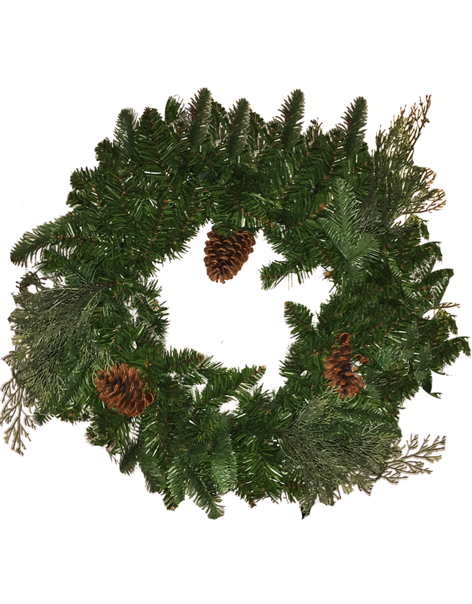 Darice Christmas Wreath 24 inch Pre-Lit 35 LED Light-Battery Operated w Timer