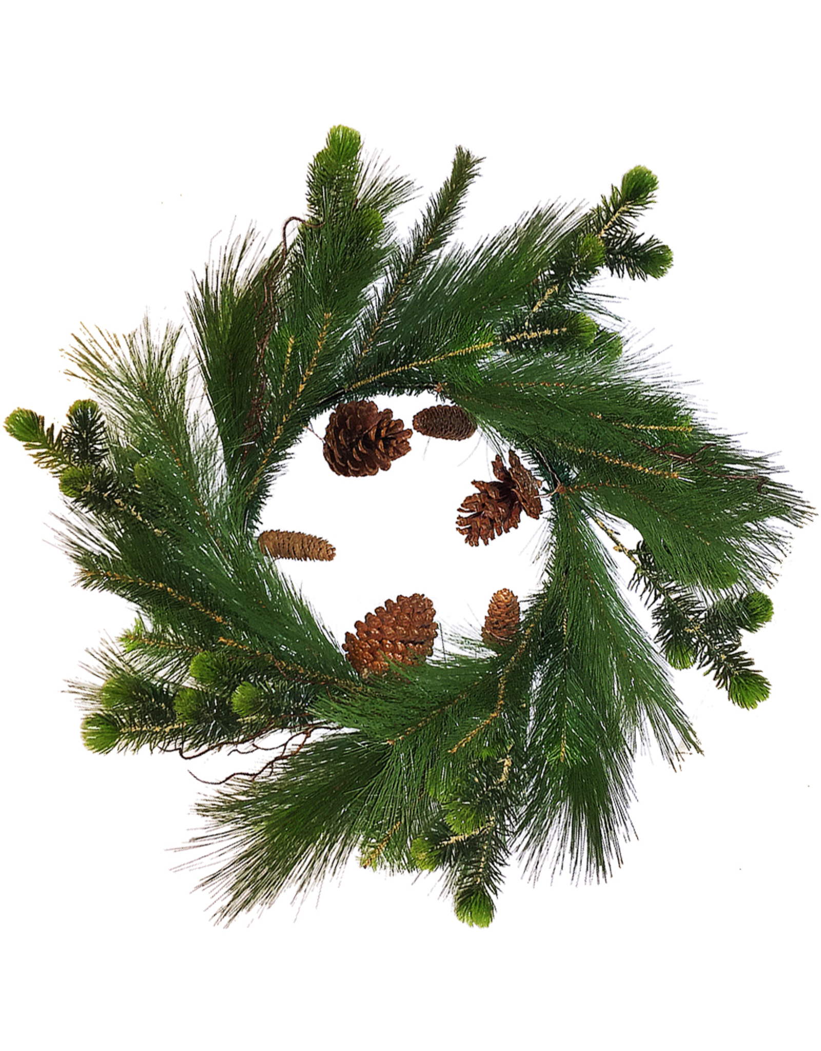 Darice Christmas Wreath 24 inch Mixed Greens Pine w Pine Cones