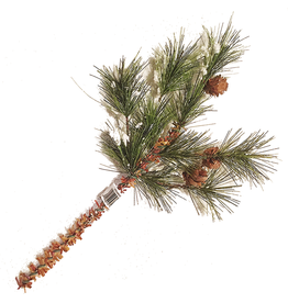 Darice Frosted Snow Pine Branch W Pinecones Pick 12 inch