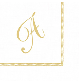 Caspari Monogram Initial A Paper Cocktail Napkins 20pk