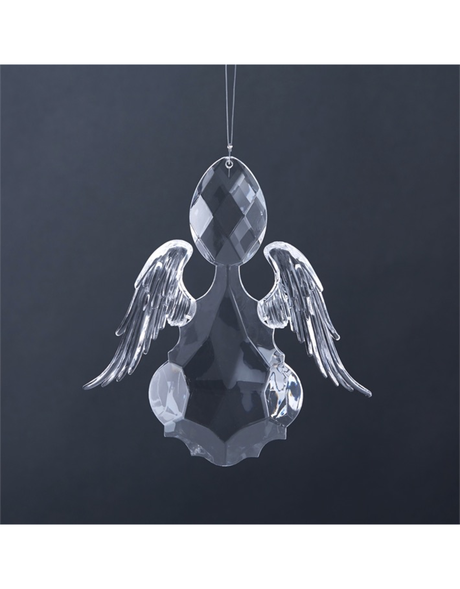 Twos Company Clear Acrylic Angel Ornament 6 Inches